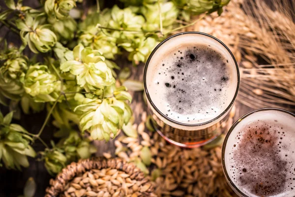 Verschiedene Biere flugfertig zur Verkostung, Vintage-Filter — Stockfoto