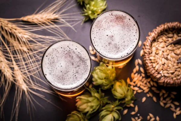 Assorted Beers in a Flight Ready for Tasting,vintage filter — Stock Photo, Image