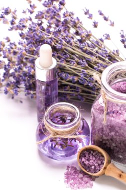Aromaterapi yağ ve lavanta, spa, sağlıklı kavramı
