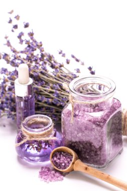 Aromaterapi yağ ve lavanta, spa, sağlıklı kavramı