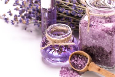 Aromaterapi yağ ve lavanta, spa, sağlıklı kavramı