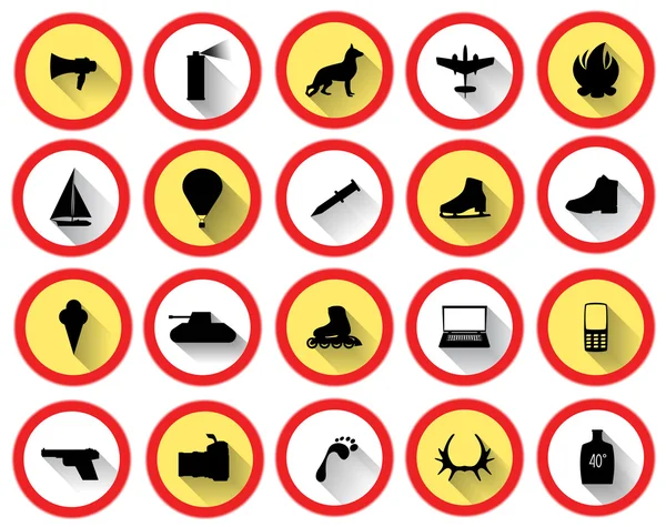 Zeichensatz, um die Verfügbarkeit von Objekten einzuschränken oder zu handeln — Stockvektor