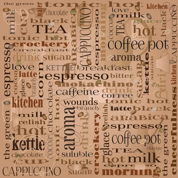 Sorunsuz kahve arka plan tasarımı farklı tipografik fon ile