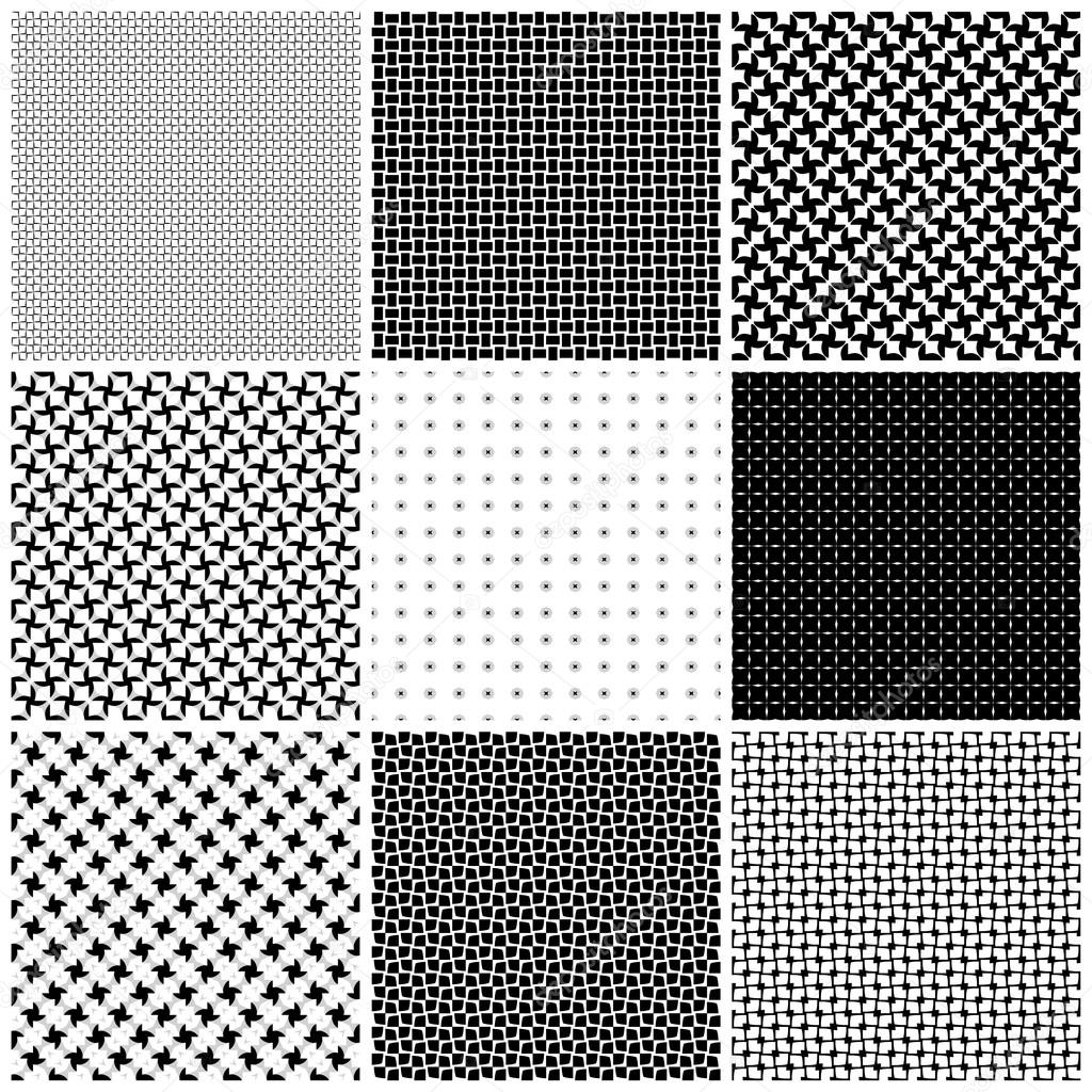 Set seamless black - white texture .