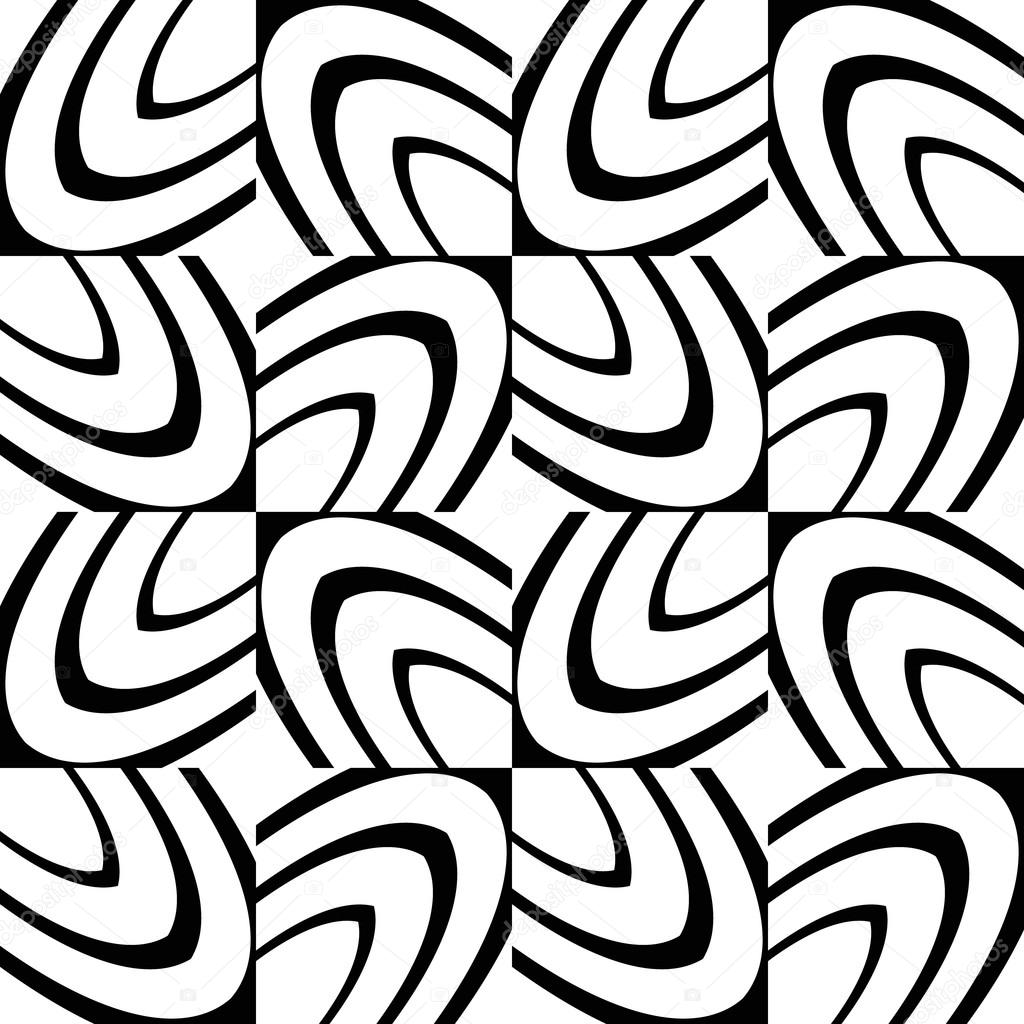 Vector seamless texture of lines and geometric shapes.