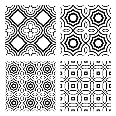 Çizgiler ve geometrik parçaları sorunsuz vektör doku kümesi