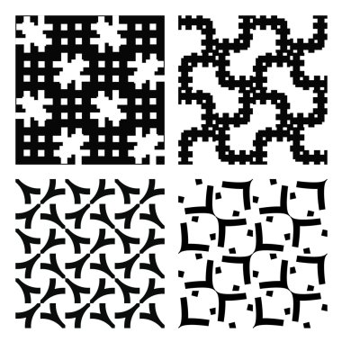 Çizgiler ve geometrik parçaları sorunsuz vektör doku kümesi