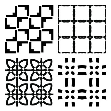 Çizgiler ve geometrik parçaları sorunsuz vektör doku kümesi