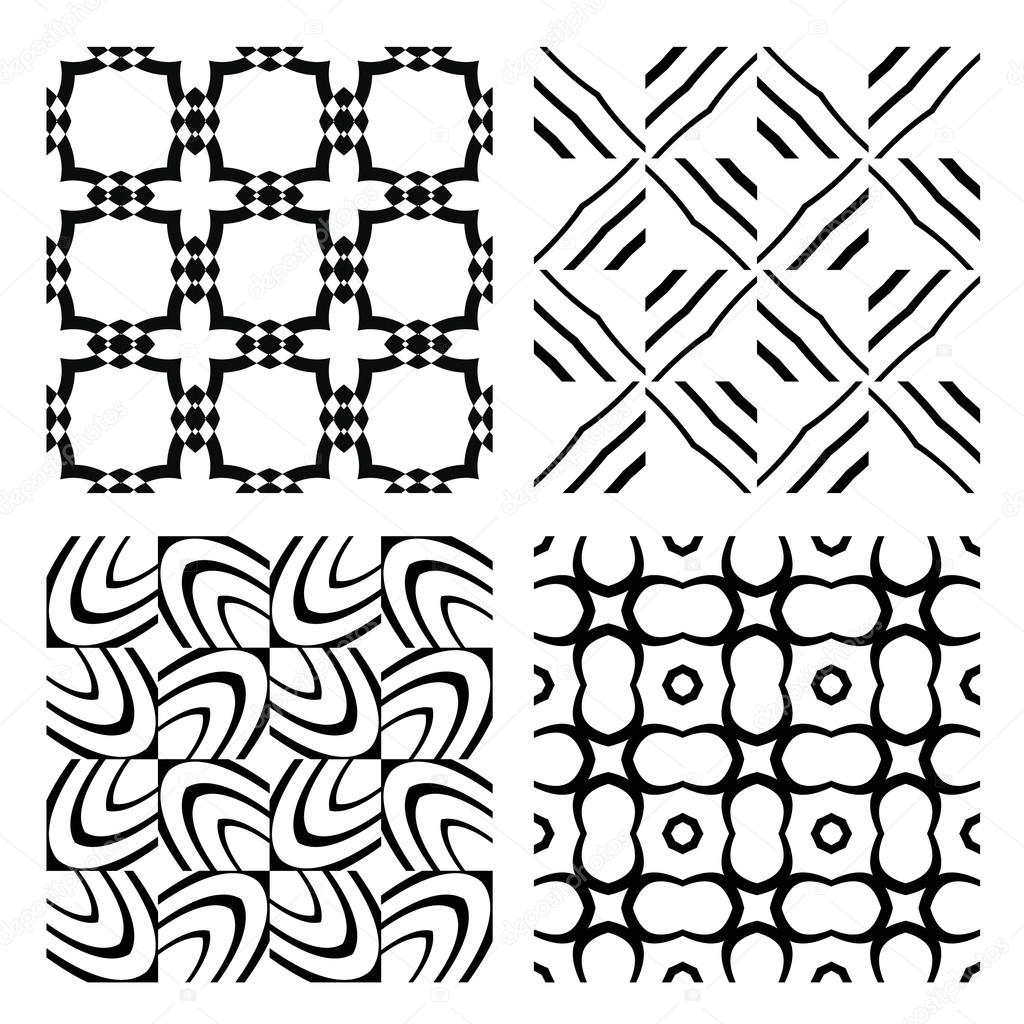 Set of seamless vector texture of lines and pieces of geometric