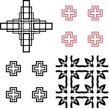 Geometrik şekil unsurları yinelenen sorunsuz doku kümesi