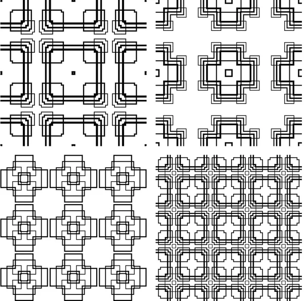 Conjunto de textura inconsútil de elementos repetitivos de forma geométrica — Vector de stock