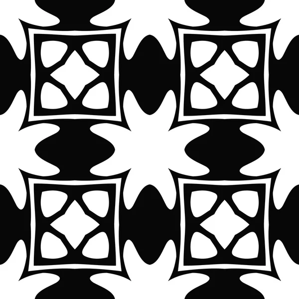 Inconsútil textura vectorial en blanco y negro de líneas y elementos de — Vector de stock