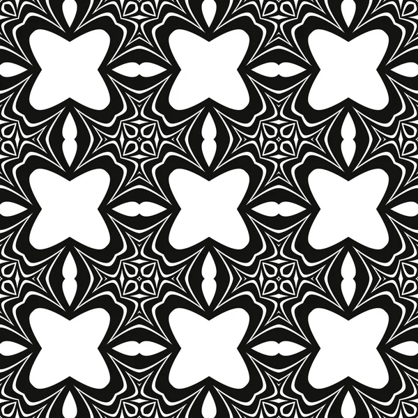 Naadloze zwart-wit vector textuur van lijnen en elementen van — Stockvector