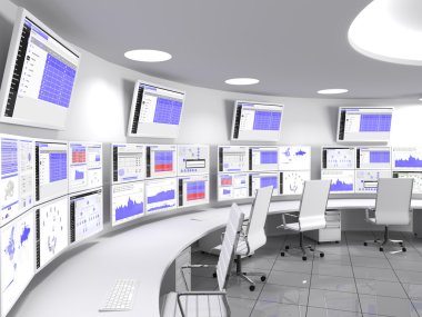 Network Operations Center in White clipart