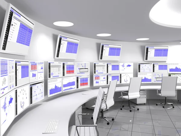 Network Operations Center i vitt — Stockfoto