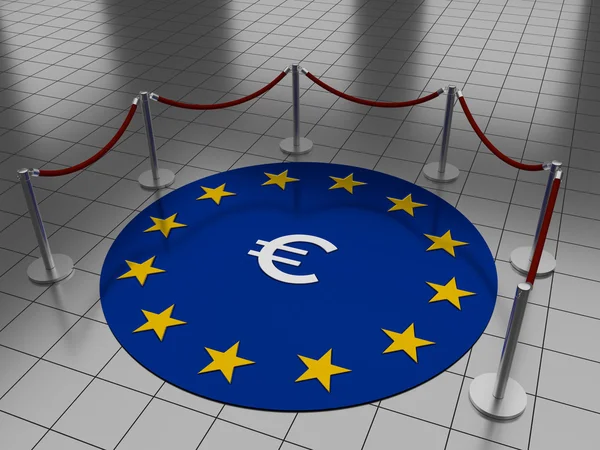 Euro on floor with stars — Stock Photo, Image