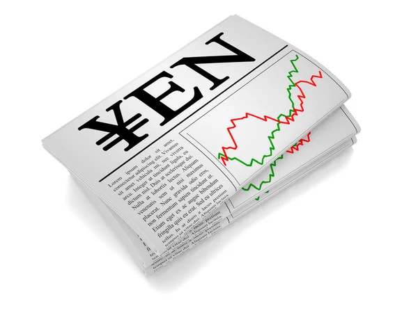 Newspaper Yen — Stock Photo, Image