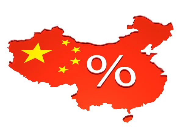 Percentagem de china — Fotografia de Stock