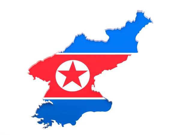 朝鲜地图 — 图库照片