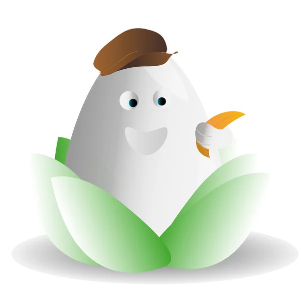 Bir yumurta bir muz ile — Stok Vektör