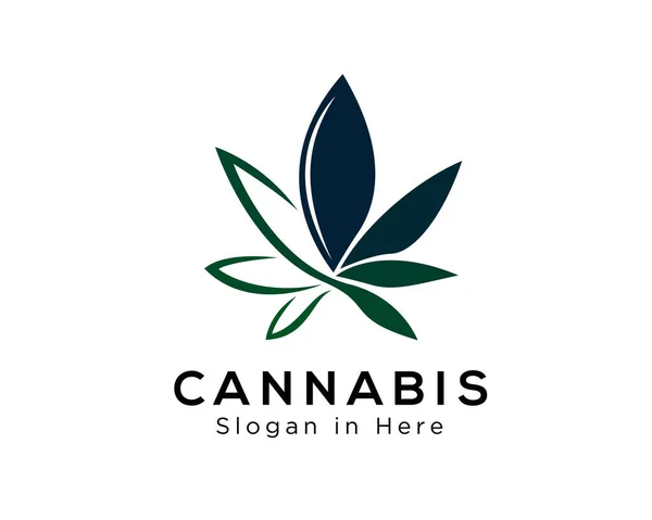 Cannabis Leaf Logo Design — Stock Vector