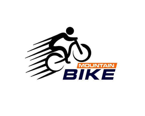 Cavalier Sautant Logo Vélo Montagne Inspiration Design — Image vectorielle
