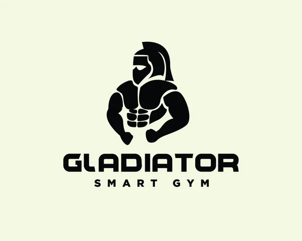 Diseño Del Logo Del Gimnasio Salud Muscular Del Edificio Humano — Vector de stock