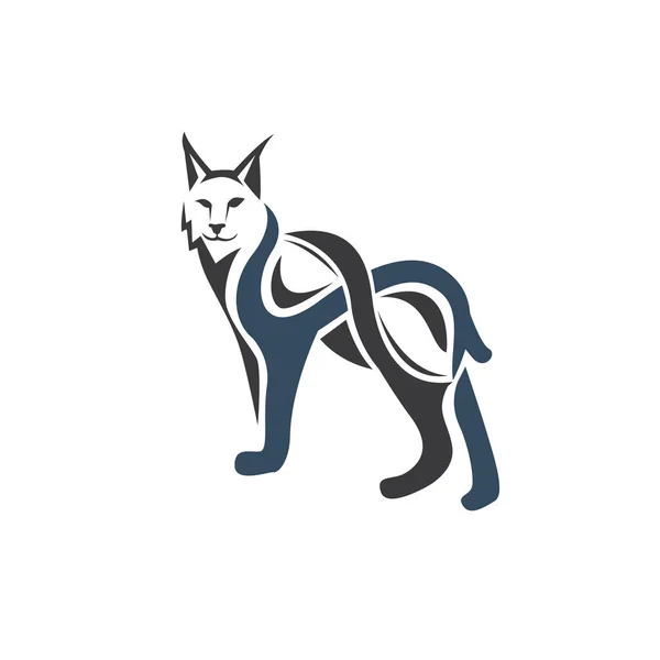 Stand Lynx Γάτα Λογότυπο Σχεδιασμό Έμπνευση — Διανυσματικό Αρχείο