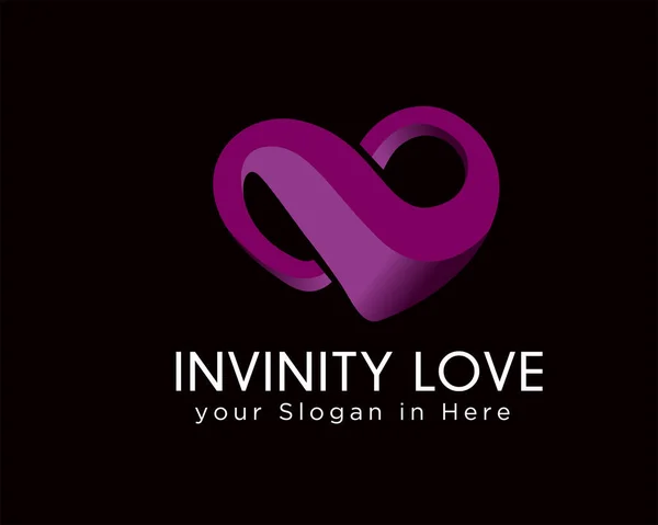 Amor Infinito Abstracto Logotipo Del Corazón — Vector de stock
