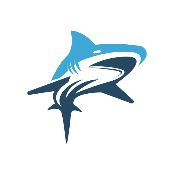 Tiburón Natación Arte Logo Diseño Inspiración — Vector de stock