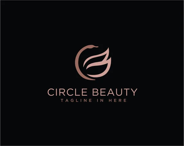 Circle Beauty Лебідь Оригінальний Дизайн Логотипу Натхнення — стоковий вектор