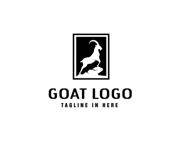 Bílý Stojan Koza Náměstí Logo Design Inspirace — Stockový vektor