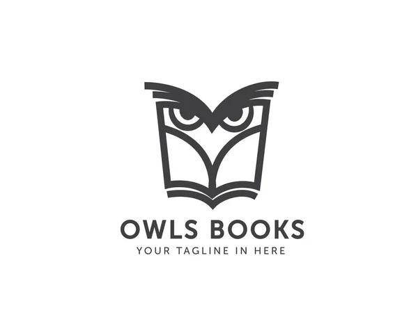 Baykuş Kitabı Logosu Tasarımı Kolej Baykuşu Kitap Logosu — Stok Vektör