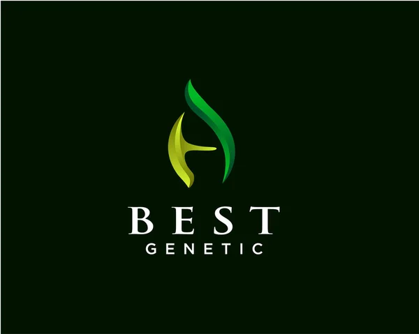 Iniciales Genética Logo Diseño Inspiración — Vector de stock