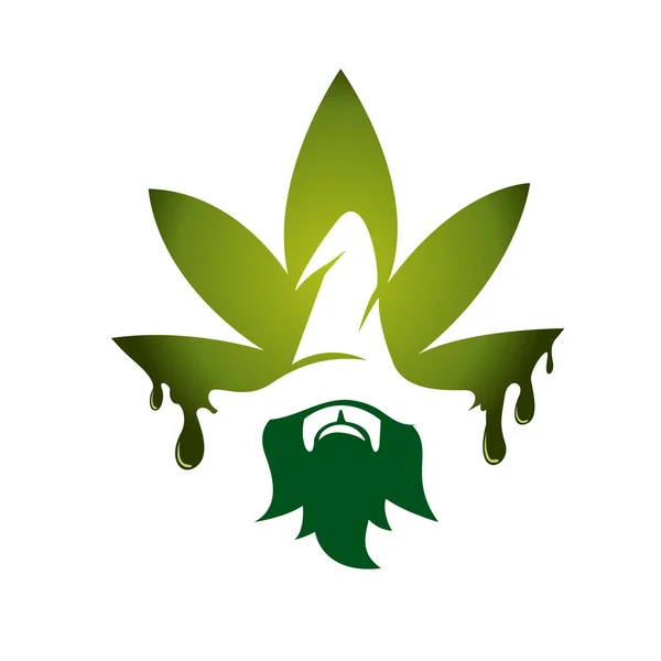 Head Witch Marijuana Logo Design Inspiration — Stock Vector