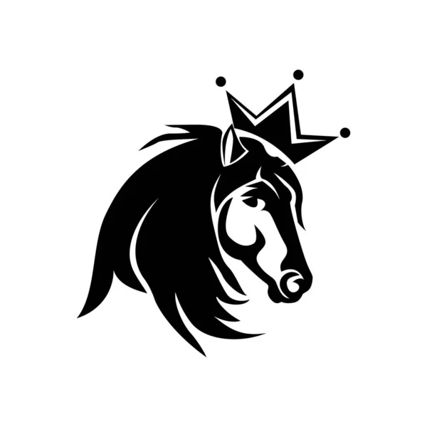 King Head Άλογο Τέχνης Λογότυπο Έμπνευση Σχεδιασμού — Διανυσματικό Αρχείο
