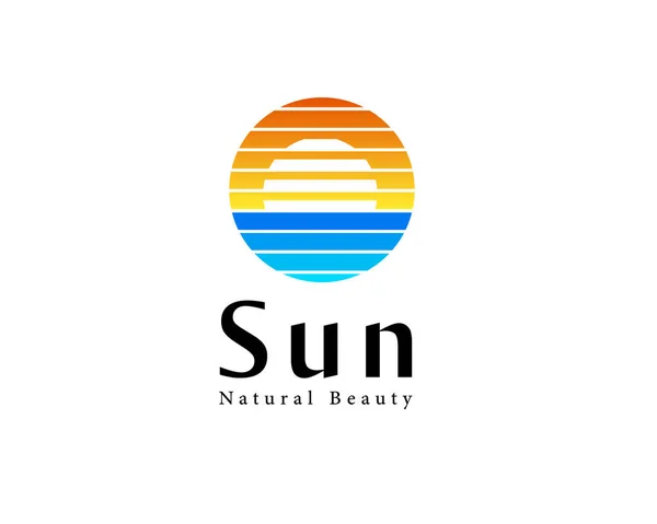 Circle Sun Sea Inspiración Diseño Logotipo Verano — Vector de stock