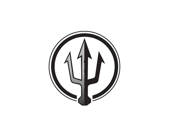 Círculo Trident Arma Logo Diseño Inspiración — Vector de stock