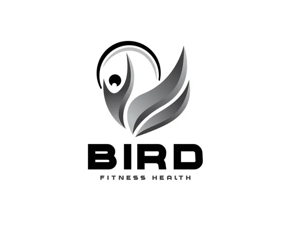 Resumen Diseño Aves Salud Fitness Logo Diseño Inspiración — Vector de stock