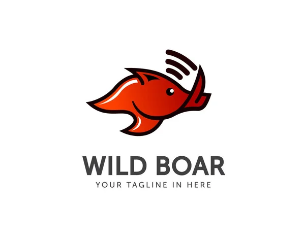 Ontwerp Van Het Logo Van Wilde Zwijnen — Stockvector