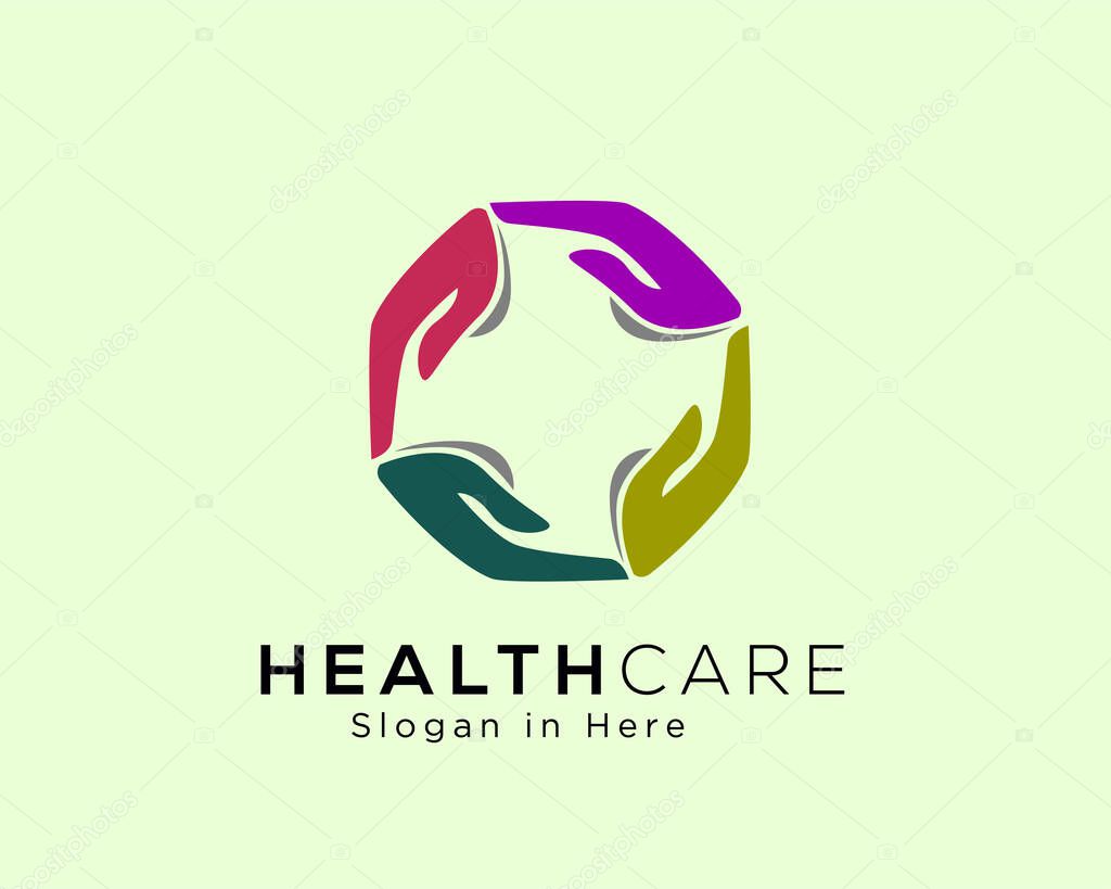 Health care logo symbol design illustration