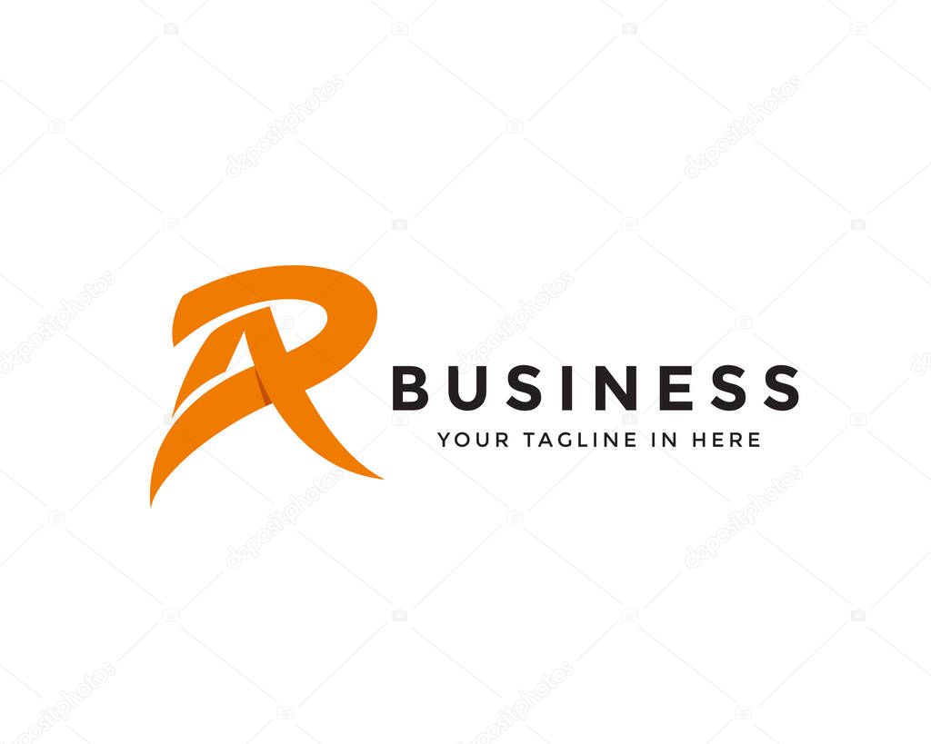 Abstract letter AR logo, A slash logo design