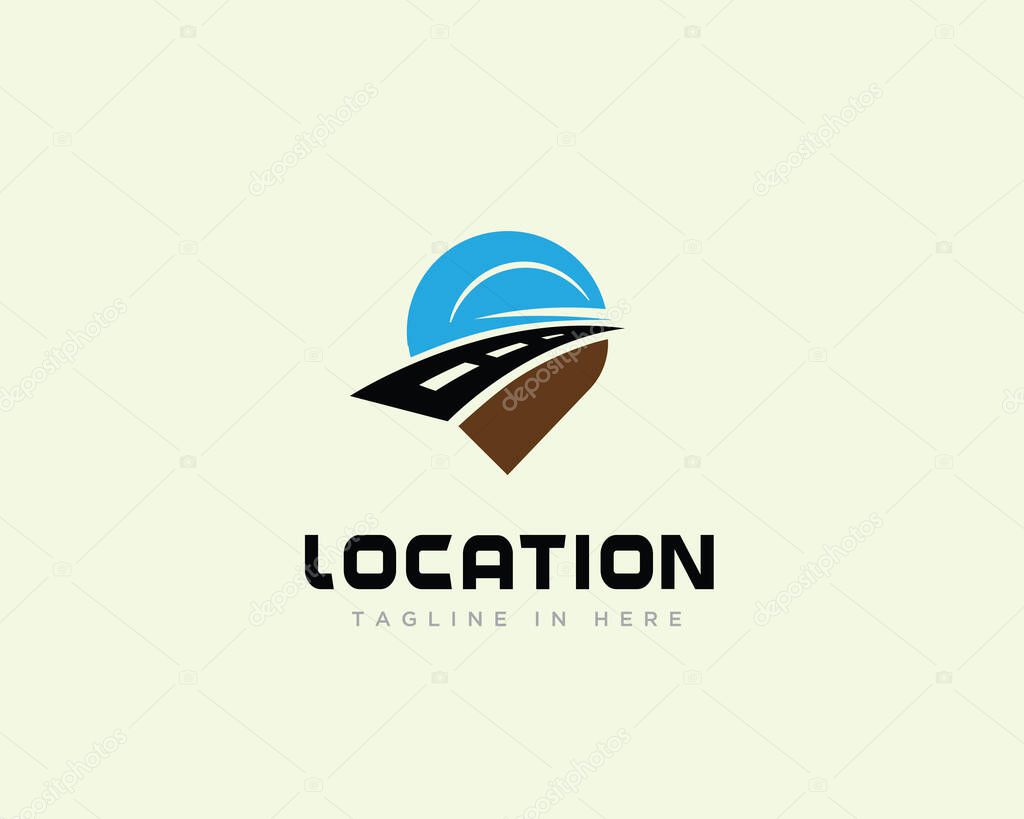 Roads Pin Travel location logo design inspiration