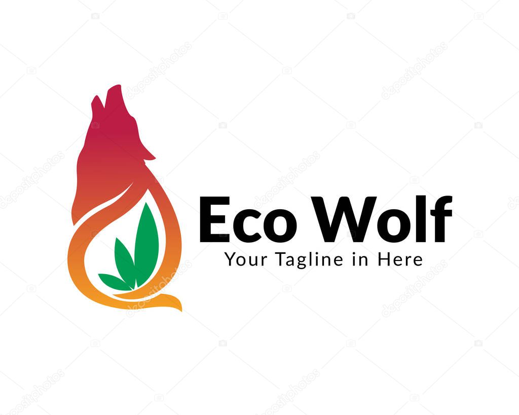 Nature roaring wolf cannabis logo design inspiration