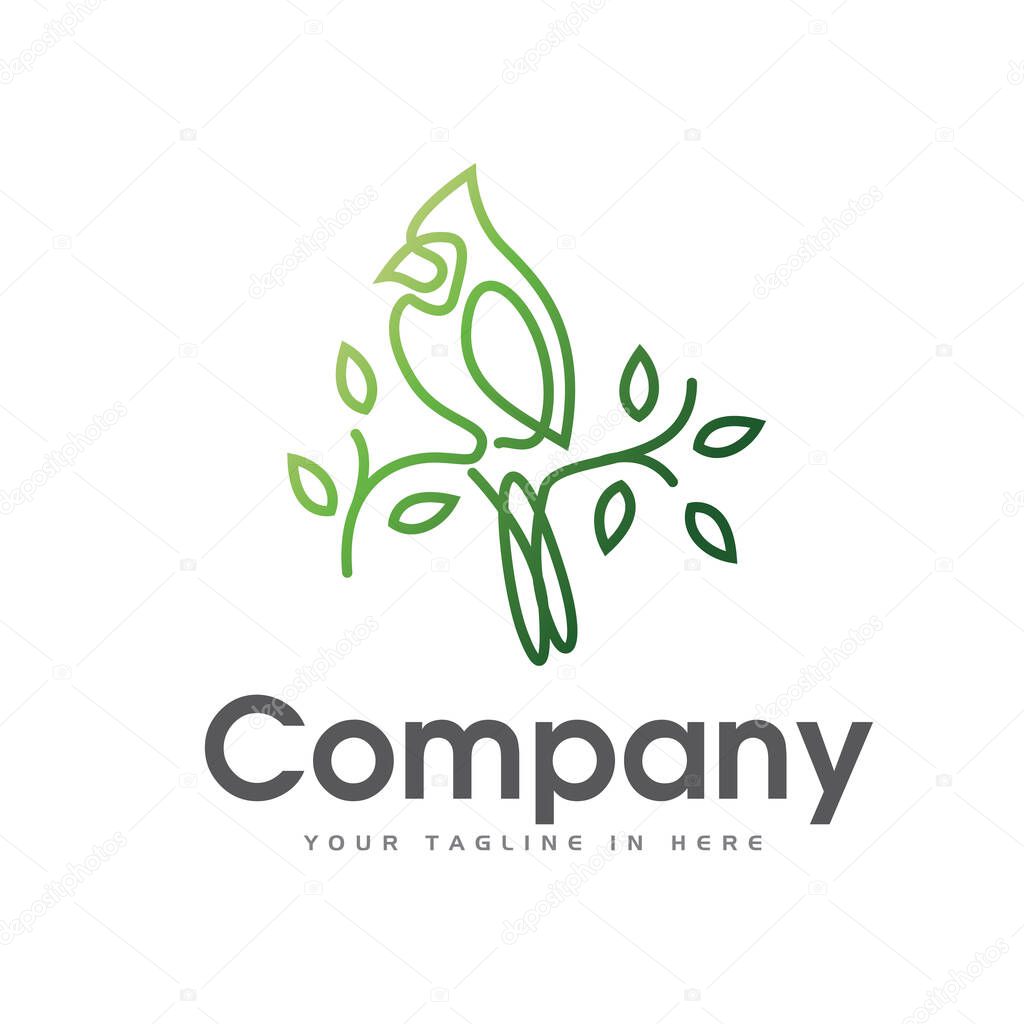Elegant Perch bird line art home real estate logo design inspiration