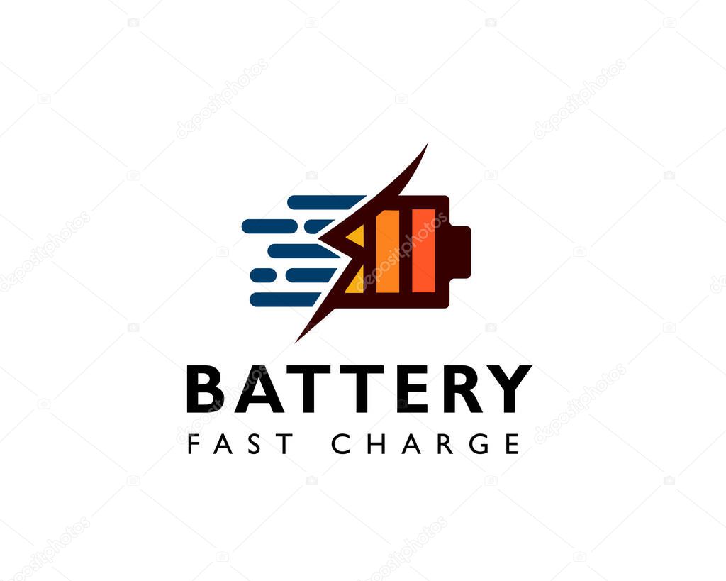 Colorful Battery fast Charge logo design Inspiration