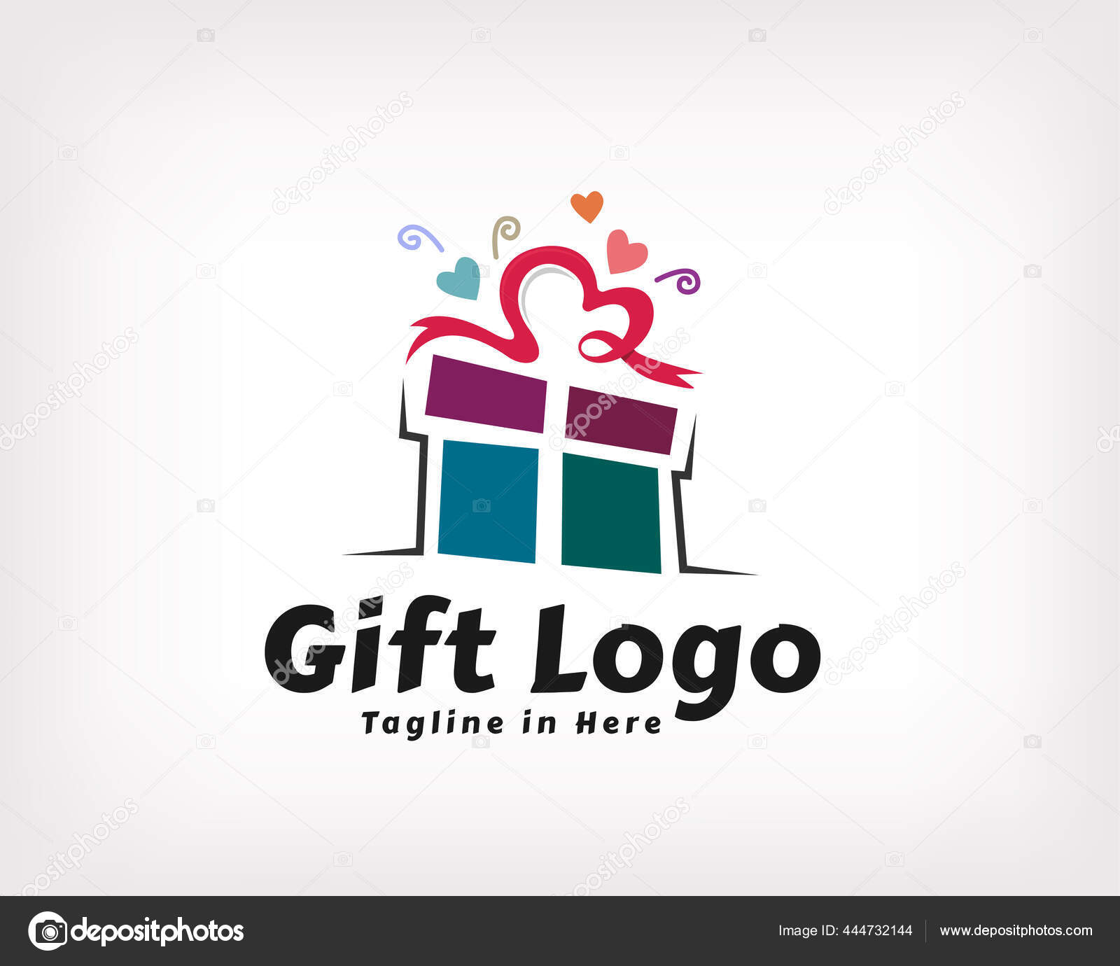 Gift Box Gift Package Square Surprise Birthday Party Love Logo
