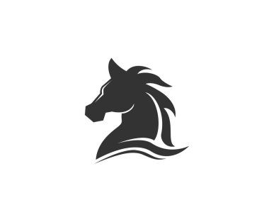 Siyah başlı at stili logo tasarımı