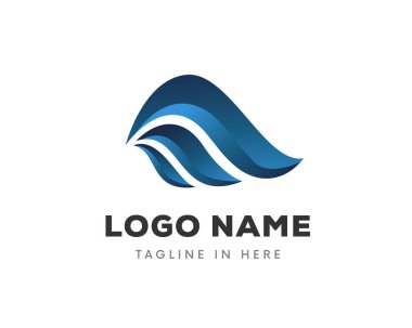 Üç tüy kanatlı logo sembolü çizimi soyut