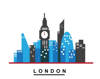 Londra bloğu siluet arkaplan, vektör illüstrasyonu